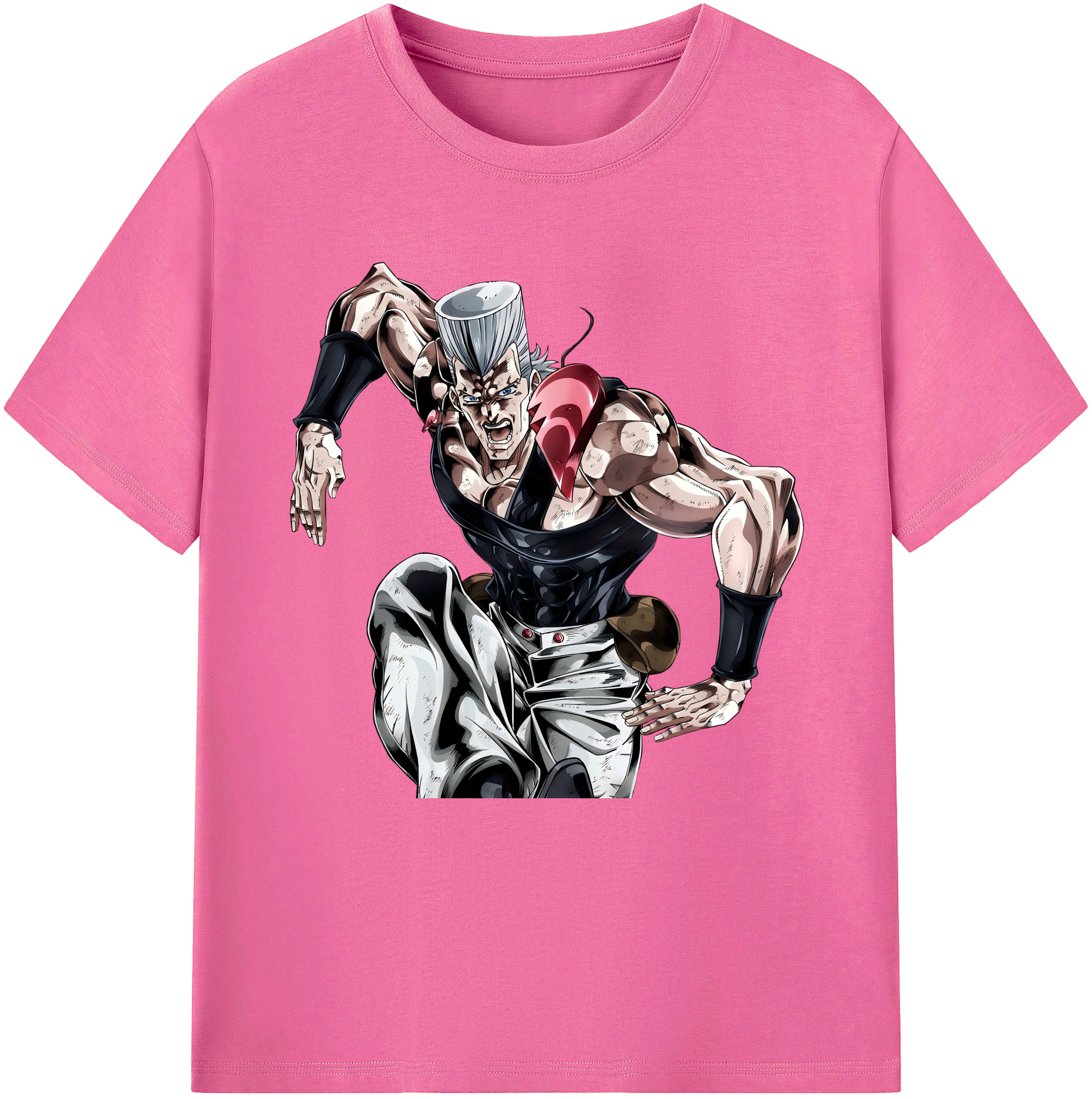 （画像用） ジョジョの奇妙な冒険 ジャン＝ピエール?ポルナレフ JoJo's Bizarre Adventure Jan Pierre Polnareff レディースカジュアルプリントTシャツ（綿100％）